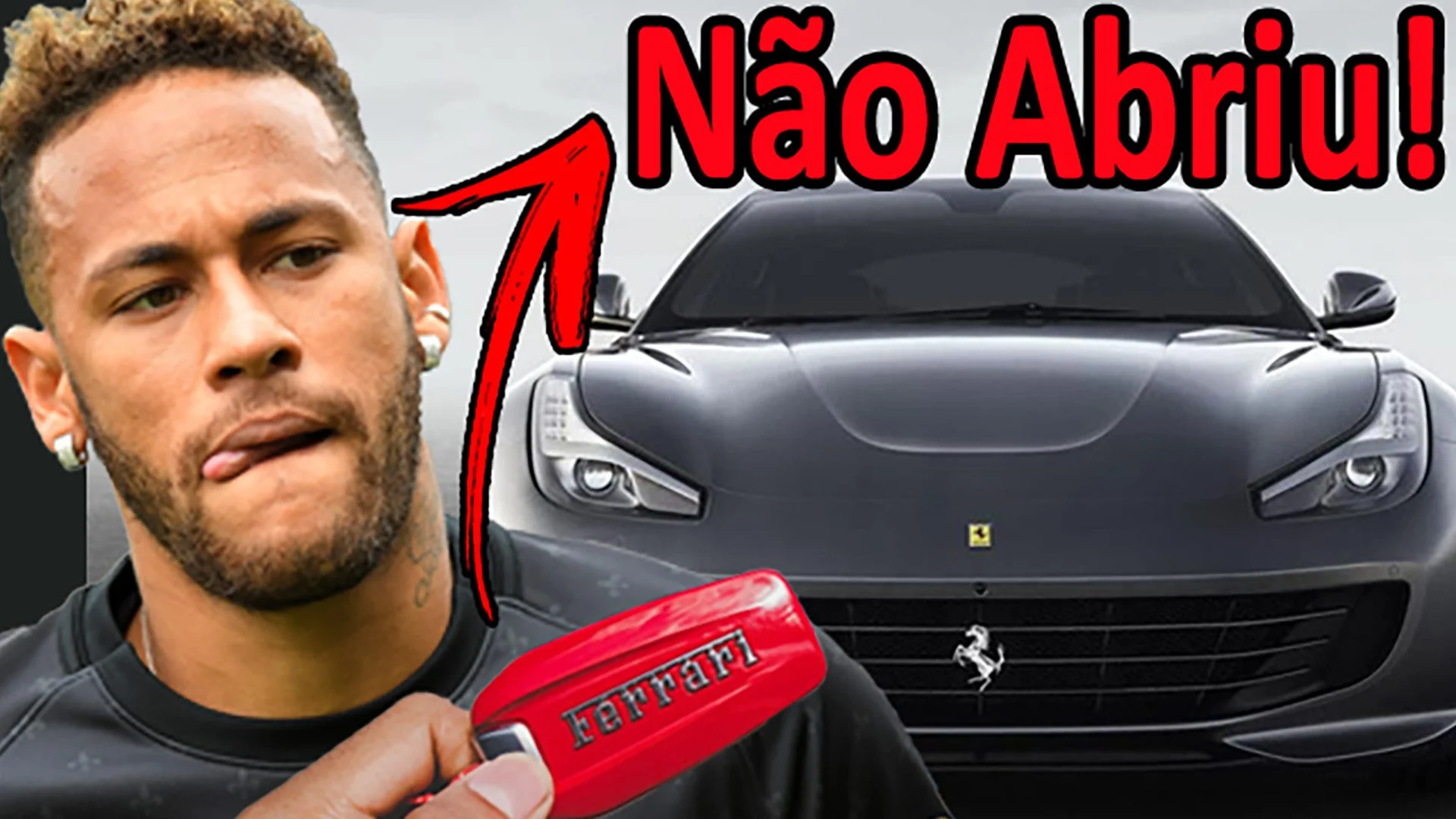 Neymar não consegue entrar em sua Ferrari