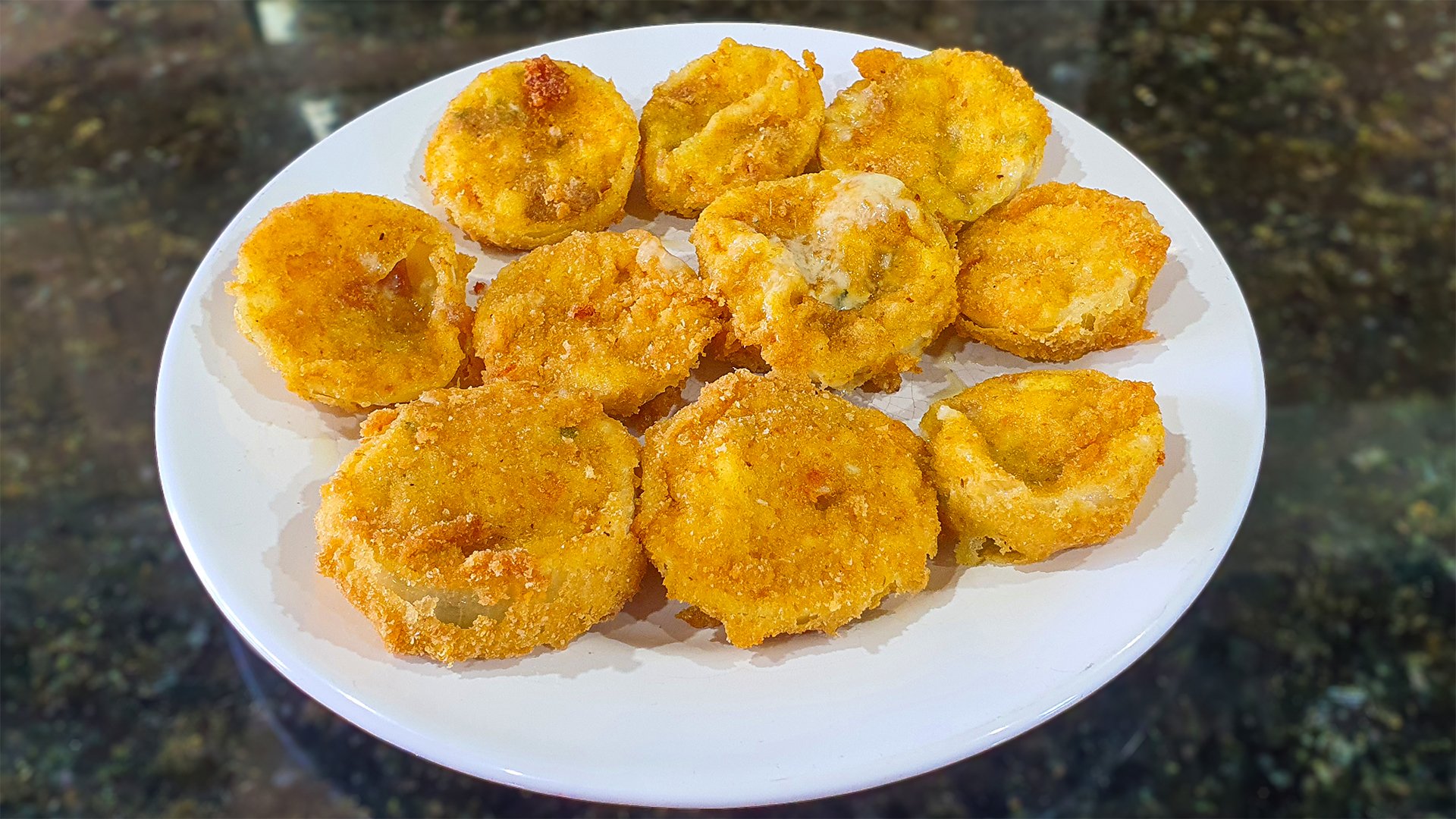 COMO FAZER ANÉIS DE CEBOLA RECHEADOS E EMPANADOS