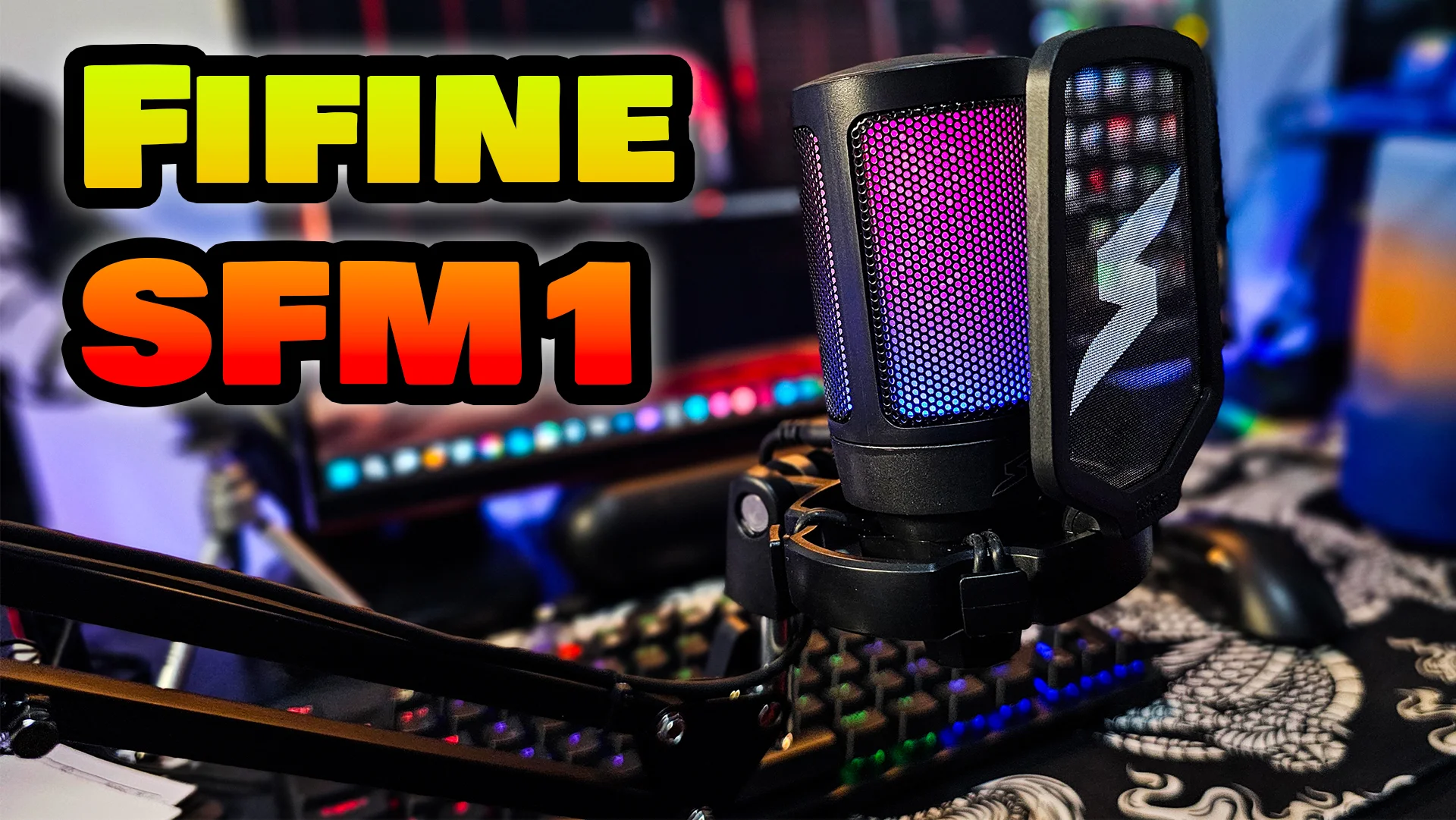 Microfone Gamer Fifine SuperFrame Edition SFM1 Unboxing e teste.