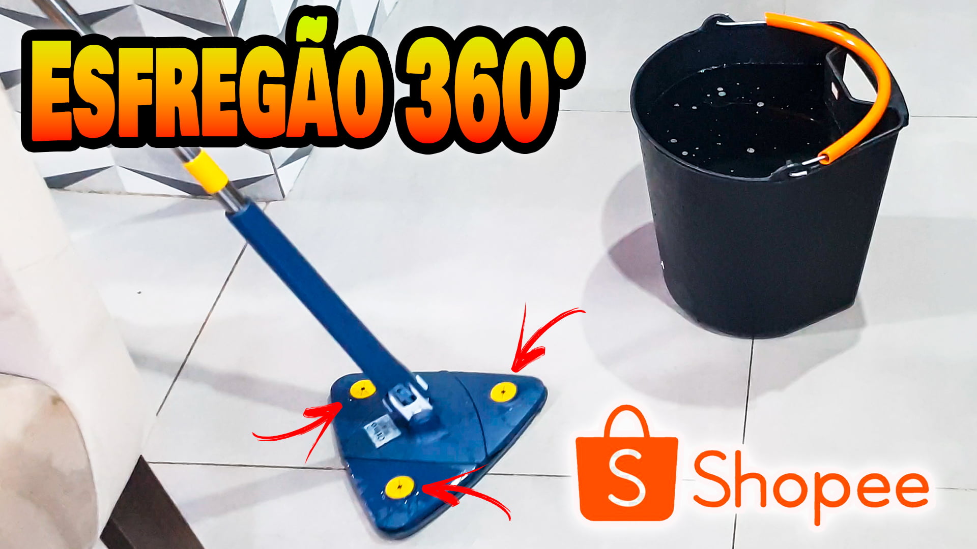 Esfregão Triangulo Mop Ajustável Giratória 360° da Shopee presta?