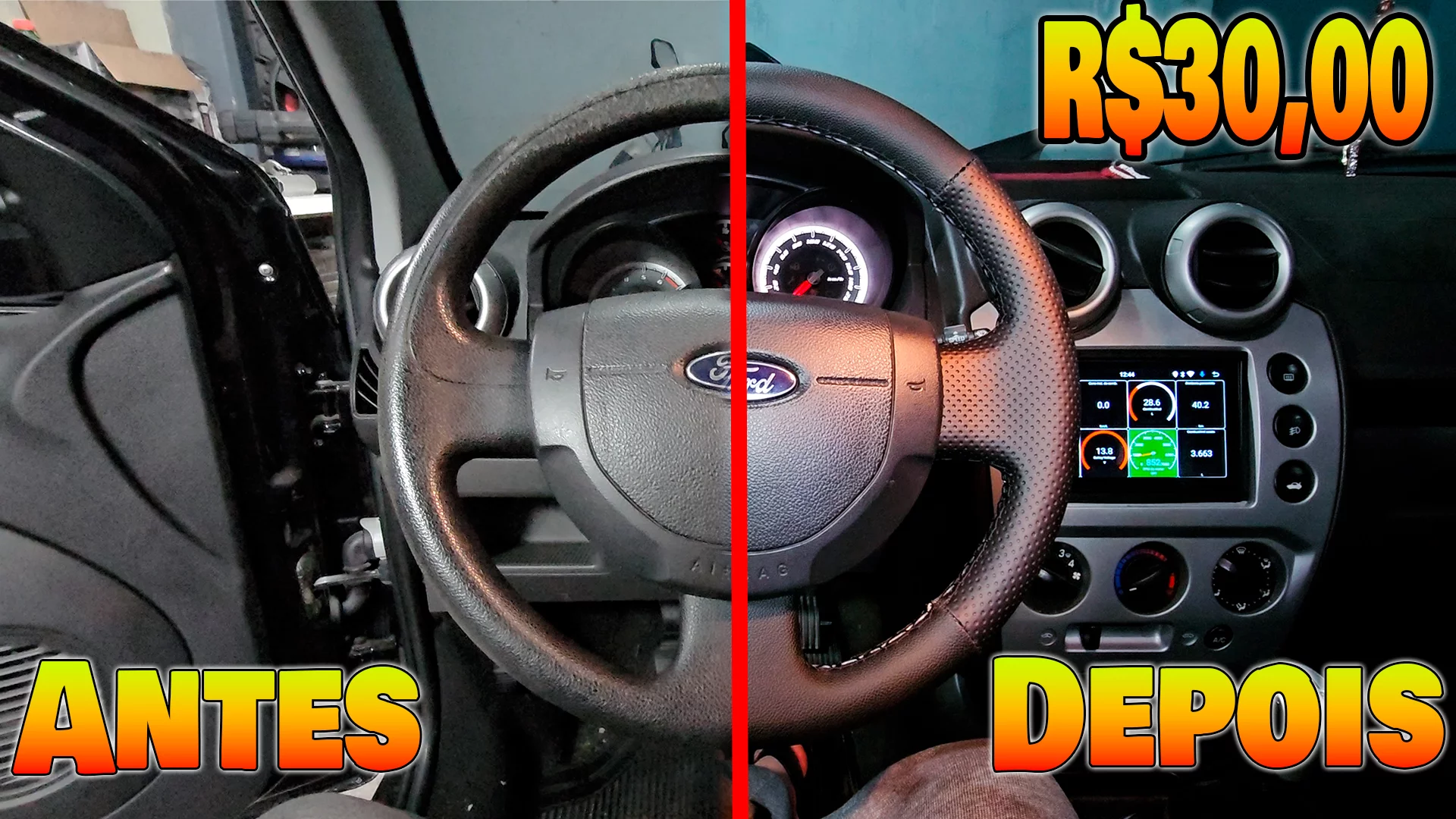 Como revestir o volante do Fiesta com Airbag passo a passo.