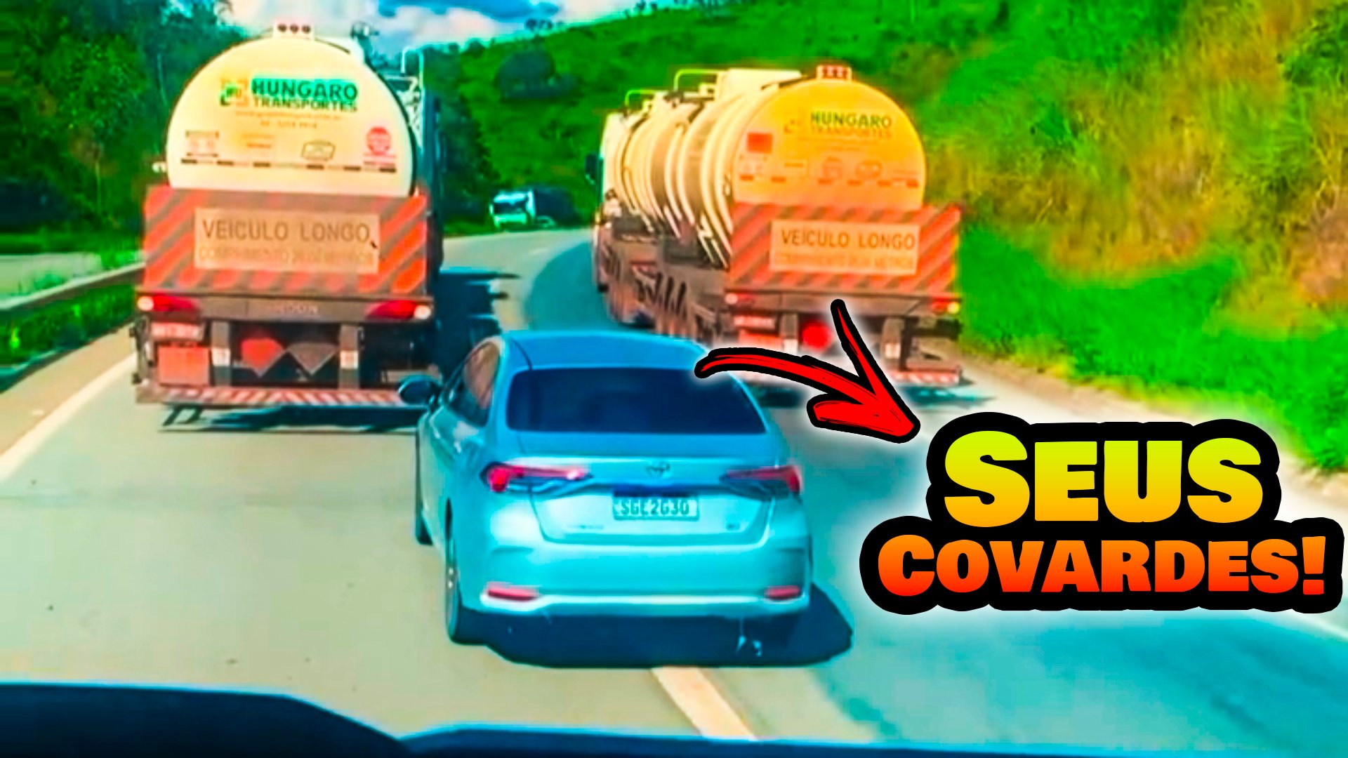 Já falei que não se mexe com caminhoneiro! Eles são muito brabos!