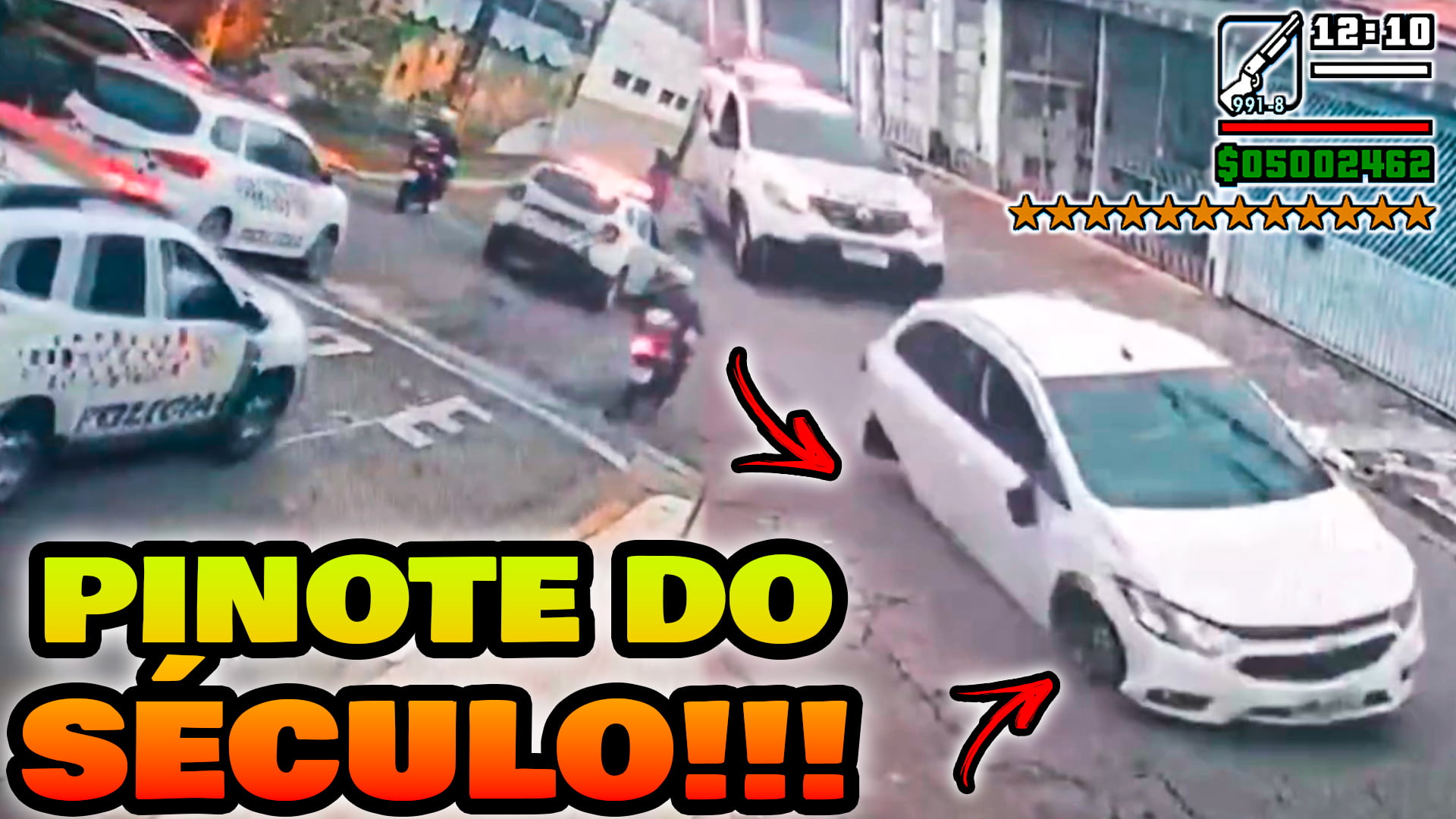 Conseguiram ativar as 5 estrelas do GTA com um Onix Capotado!