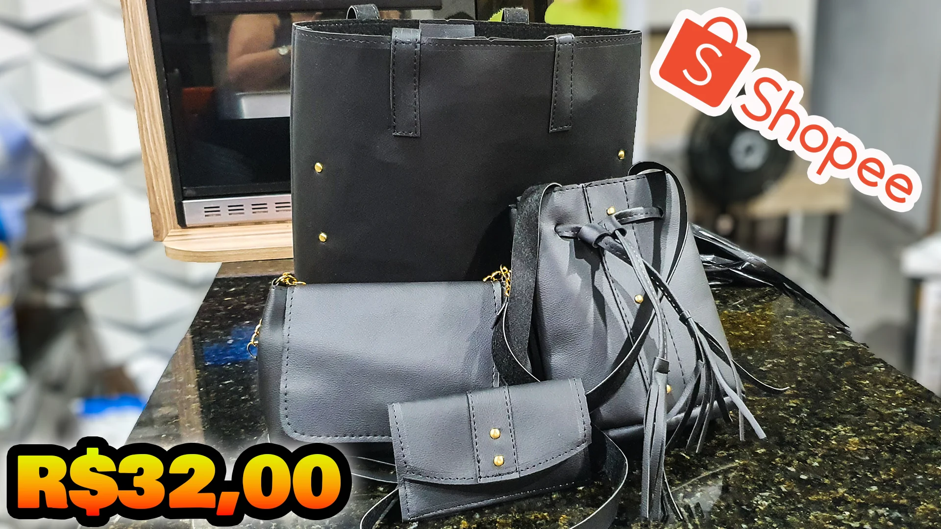 kit Bolsa 4 peças da Shopee vale a pena? Mais de 20 mil vendas!