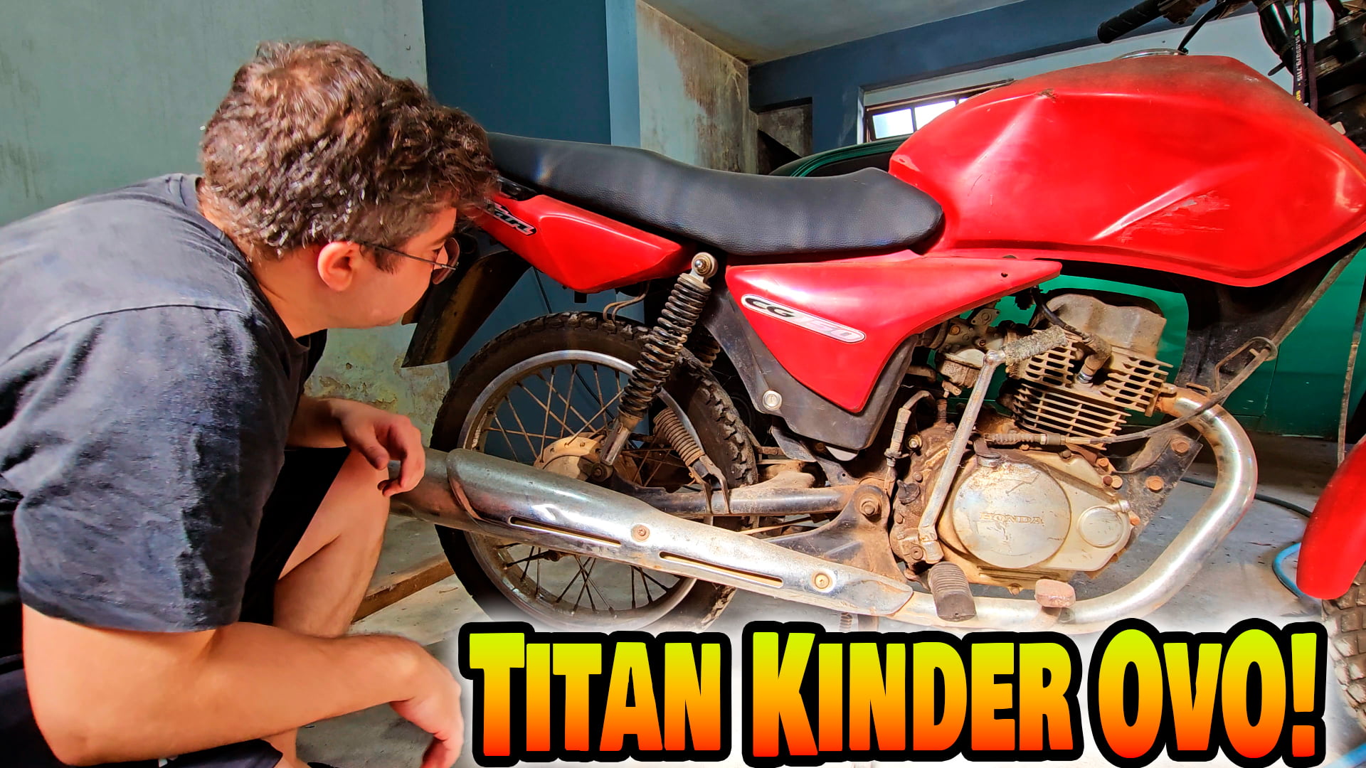 Consertando rabeta quebrada da Titan 150 2005